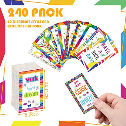 Jinei 300 Inspirational Affirmation Cards Bulk Daily Positive Motivational Gifts Cards Small Mini Encouragement Quotes for Women Coworker Team(Rainbow Style) - style: Rainbow Style