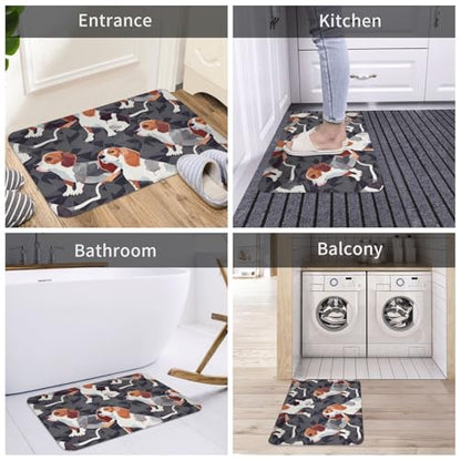 Beagle Patterns Printed Flannel Non - Slip Floor Mat 16x24in - Soft Plush Microfiber Rug for Every Indoor Space - color: Beagle Patterns