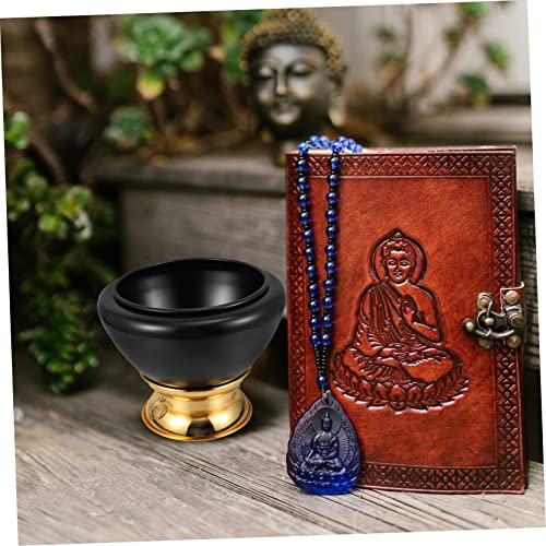 1pc Tibetan Singing Bowl Meditation Bowl for and Mindfulness Unique Black Copper Sound Wear-resistant Design for Home Decor and Relaxation