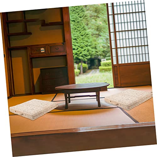 1pc Handmade Woven Straw Cushion Comfortable Meditation Mat for Living Room Bedroom Yoga Practices Stylish Indoor Floor Pillow