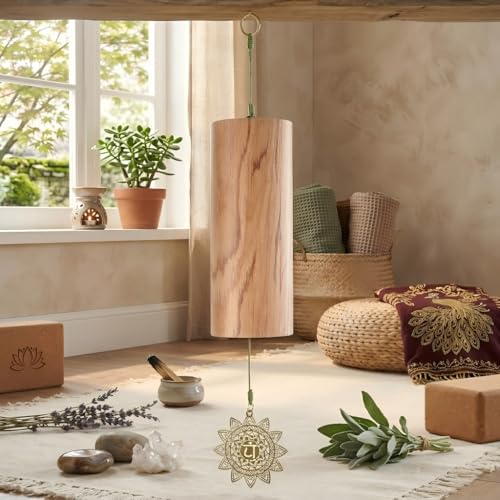 Hand-Tuned Wood Wind Chimes for Outside - Deep Tone Soothing Sound for Zen Garden Decor & Meditation - Weather-Resistant Wooden Windchimes, Memorial Sympathy Gift for Loss of Loved One