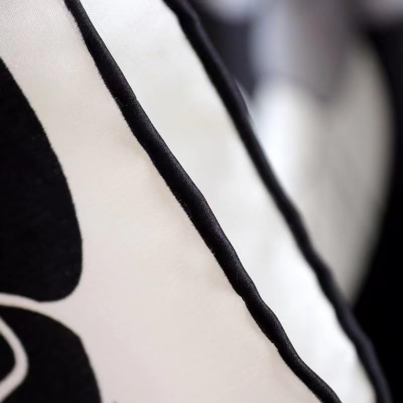 ANDANTINO 100% Silk Scarf 43" Large Square Lightweight Headscarf& Shawl–Women Hair Wraps-With Gift Packed - color: Black&white-flowers