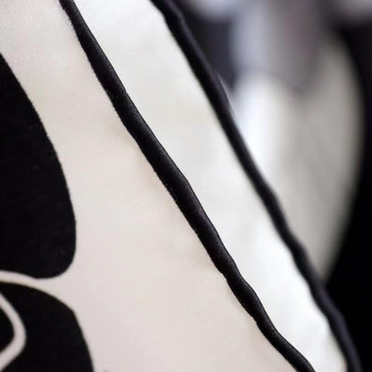 ANDANTINO 100% Silk Scarf 43" Large Square Lightweight Headscarf& Shawl–Women Hair Wraps-With Gift Packed - color: Black&white-flowers