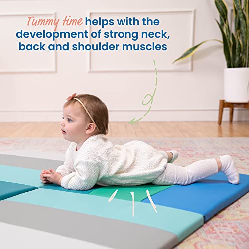 ECR4Kids SoftZone Turning Tiles Folding Activity Play Mat, 48in Square, Baby Essentials, Contemporary - color: Contemporary