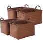 15x10x9 Woven Laundry Basket Hamper, Storage Basket for Clothes Blankets, 4-Pack Wicker Bin for Closet Shelves Bedroom Bathroom, Brown - size: 15x10.27x9.45 Inch