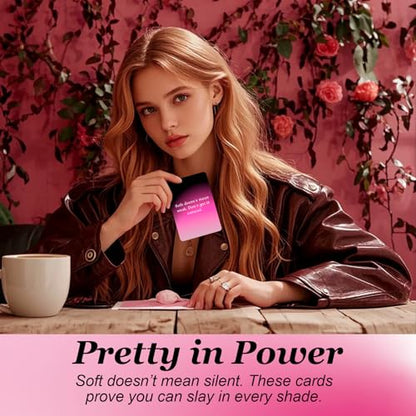 Badass Affirmation Cards, Sassy Affirmations, 60 Affirmation Deck for Girls, Inspiring Daily Quotes Encouragement Cards for Women Empowerment, Journal Prompts, Graduation Birthday Gift for Her