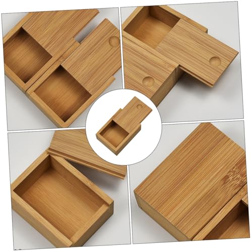 Chic Bamboo Pull-out Lid Storage Box for Jewelry Organization Retro Decorative Case for Home Office Stylish Desktop Decor