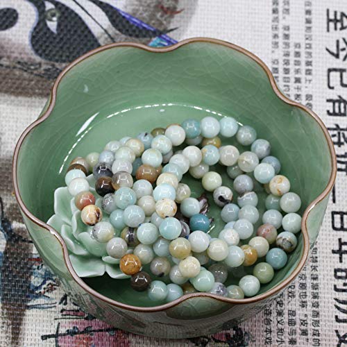 Keleny Gem Semi Precious Gemstones 8mm Round Beads Crystal Stretch Bracelets 7 Inch Unisex - color: Multicolor Amazonite