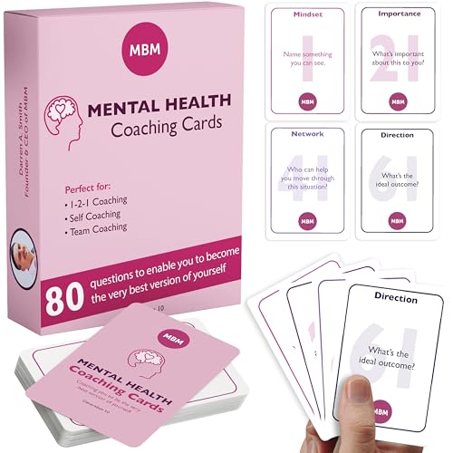 MBM 80 Mental Health Coaching Cards – Anxiety Relief, Emotional Support & Self-Care Prompts | Flash Cards for Coaches, Therapists & Mental Wellness Gifts