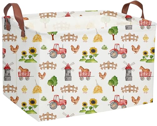 Cute Basket Farm Baskets for Home Decor Basket Rectangular Storage Bin Organizer Box Room Decor.(Farm) - color: Farm