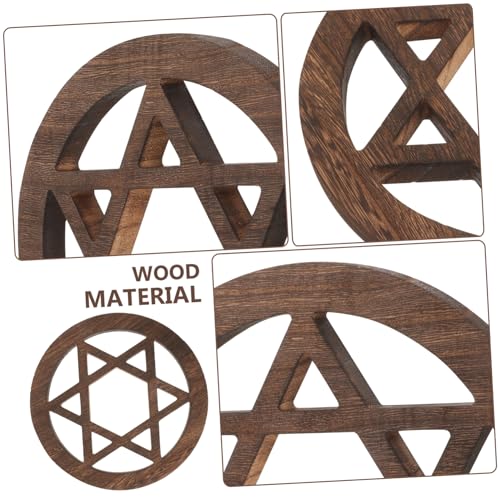 PRETYZOOM Unique Wall Hanging Wood Carving Altar Decor Spiritual Decor Flower of Life Art