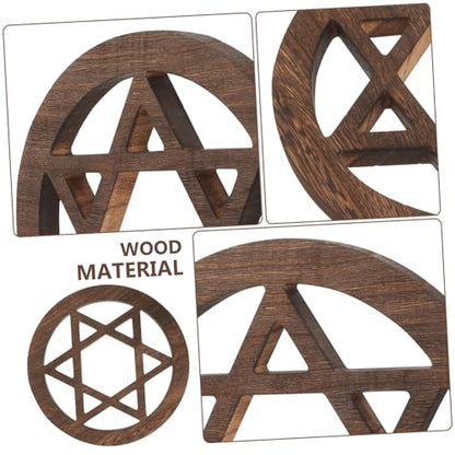 PRETYZOOM Unique Wall Hanging Wood Carving Altar Decor Spiritual Decor Flower of Life Art