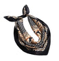 ANDANTINO 100% Mulberry Silk Scarf -21” Lightweight Square Neckerchief – Breathable Digital Printed Scarves with Gift Packed - color: Gold &Black