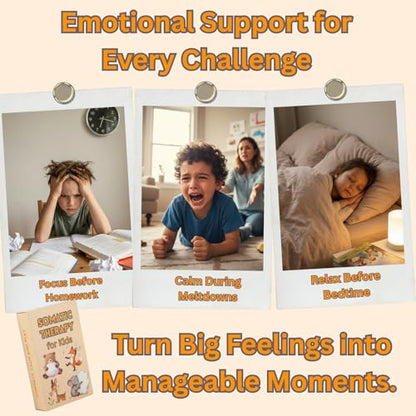 Somatic Therapy Cards for Kids, 52 Mindfulness & Emotional Regulation Activities for Calm, Focus, Coping Skills - Social Emotional Learning Tools for Parents, Therapists, Ages 6–12, Calm Down Corner