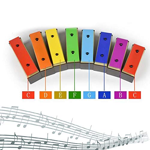 ENNBOM Xylophone Glockenspiel 8 Notes Chromatic Resonator Bells with Green Case