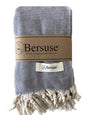 Bersuse 100% Cotton Milas XL Throw Blanket for Couch - 100% Cotton Lightweight Durable Throw Blanket, Big Blanket for Sensitive Skin, Decorative and Versatile - 60x90 Inches, Grey