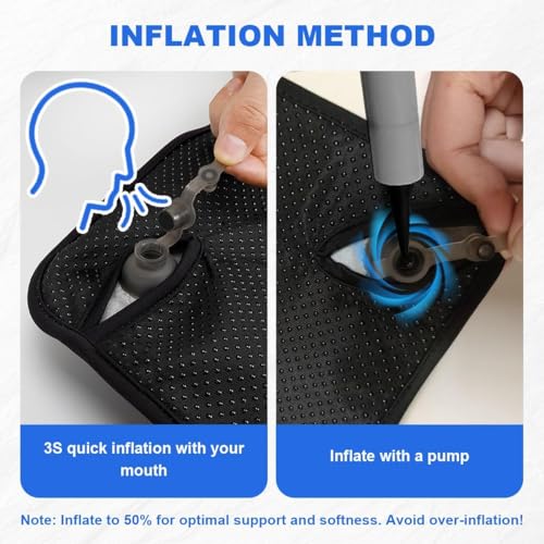 18" x 17" Sondur Travel Cushion Airplane Seat, Adjustable Portable Inflatable Seat Cushion for Air Travel, High Profile Travel Seat Cushions for Airplanes
