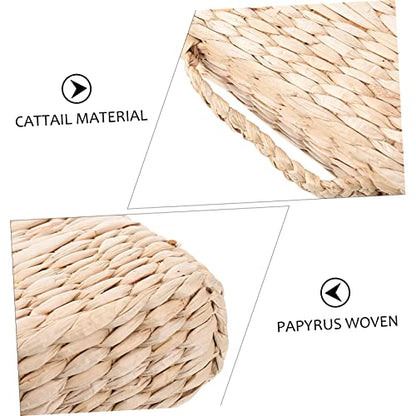 1pc Hand-Made Woven Meditation Cushion Square Straw Mat for Yoga and Home Use Comfortable Floor Pillow for Living Room Bedroom and Office Diameter Thick