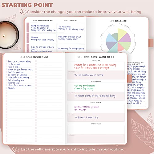 Clever Fox Self-Care Journal – Daily Reflection Notebook – Mental Health & Personal Development Planner, Meditation & Mood Log, A5 (Light Pink) - color: Light Pink, size: A5 (5.8'' x 8.3'')
