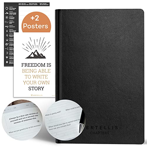 Vertellis Chapters : Undated Journal for Gratitude, Reflection & Self Care | Gratitude Journal, Self-Care Journal & Daily Journal with Quotes and Prompts. 100+ pages. Vegan Leather Hardcover