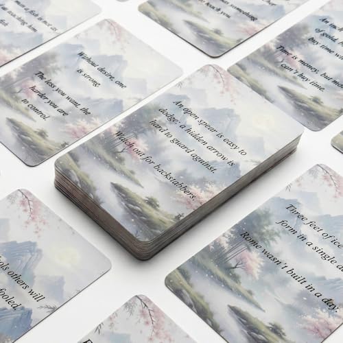 50 Daily Inspiration Cards - Ancient Eastern Philosophy for Mindfulness & Calm - Luxury Glossy Wisdom Deck for Meditation & Self-Reflection - Beautifully Boxed Gift for Seekers (White) - color: White