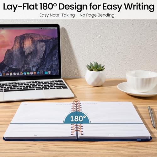 Lined Spiral Journal Notebook, A5 College Ruled Notebook for Journaling, Note-Taking, and Daily Planning, Durable Hardcover with an Elegant Design, Mountain - color: H.Mountain