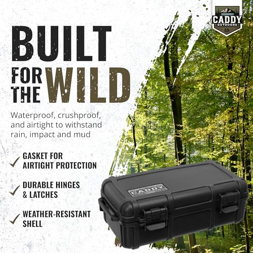 Waterproof Storage Case 1.2 L Capacity – Heavy-Duty Gear Box with Foam, Carabiner & Lanyard – Crushproof, Airtight Outdoor Container for Camping, Hiking, Fishing - color: Black