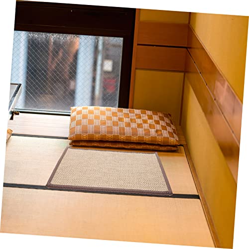 Zerodeko Japanese Zabuton Bamboo Woven Floor Cushion Meditation Pad 30x40cm Home Decorative Seating Mat