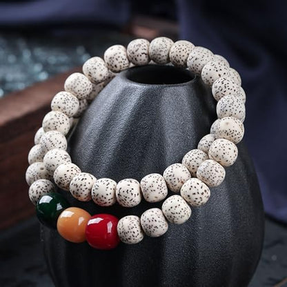 Natural Star Moon Bodhi Bracelet for Women Men Double-loop Winding Star Moon Bead Bracelet Meditatioon Healing Anxiety Relief Energy Buddha Bead Bracelets Birthday Gift - color: Bodhi 22