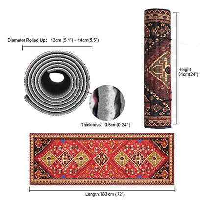 Ananda Eco Friendly Non Slip Yoga Mat, Decorative Body Alignment System, TPE Textured Non Slip Surface, 72x 26Inches, 1/4 Thick High Density Padding To Avoid Sore Knees, Perfect for Yoga, Pilates and Fitness with Carrying Strap