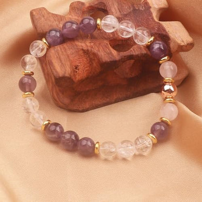 KSQS Healing Stone Bead Bracelet for Women, Natural Gemstones Balance Protection Bracelet, Spiritual Crystal Beads Bracelet Anxiety Relief with Meaning Card - style: Just Breath