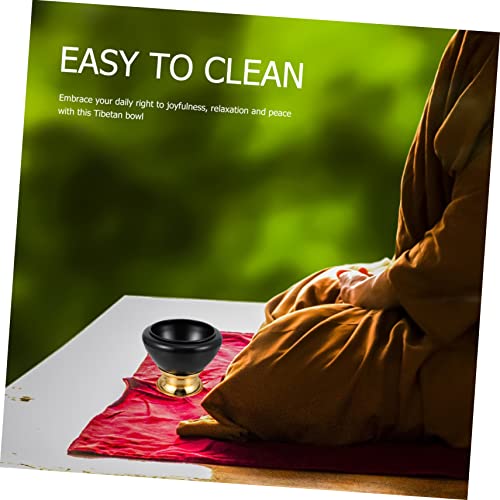1pc Tibetan Singing Bowl Meditation Bowl for and Mindfulness Unique Black Copper Sound Wear-resistant Design for Home Decor and Relaxation
