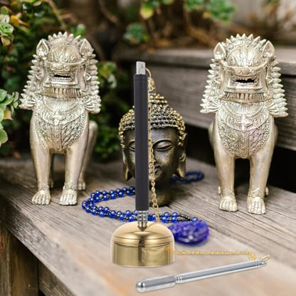 NOLITOY Flexible Chime Buddhist Supply Temple Instrument for Meditation Yoga and Rituals Portable Brass Handheld Bell with Crisp Sound Ideal for Spiritual Practice and Home Decor