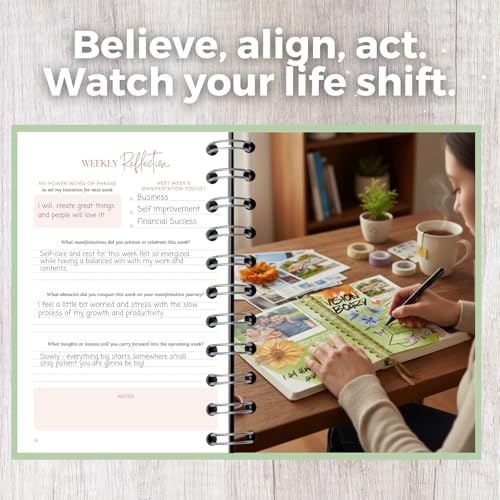Manifestation Journal for Women | Guided 369 Method & Undated 90-Day Planner for Intentional Goal Setting - Sage Green - color: Sage Green