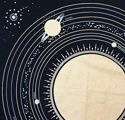 Indian Consigners Altar Cloth Solar System Sun, Star & Moon Universe Premium Witchcraft Alter Tarot Spread Top Cloth Wicca Square Spiritual 18 by 18 Sacred(Solar System) - size: 18" x 18" (Square)