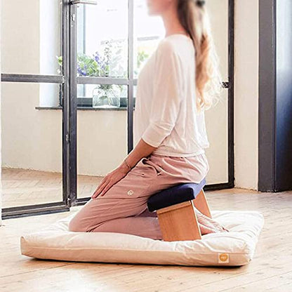 Meditation Stool, Wooden Meditation Kneeling Stool, Meditation Stool, Foldable Meditation Table, Yoga Meditation Stool, Comfortable Padded seat/A / 46×19×18cm