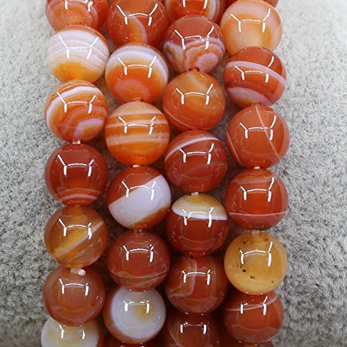 Keleny Gem Semi Precious Gemstones 8mm Round Beads Crystal Stretch Bracelets 7 Inch Unisex - color: Red Dream Agate