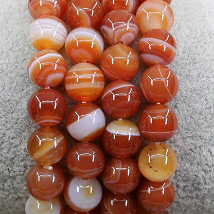 Keleny Gem Semi Precious Gemstones 8mm Round Beads Crystal Stretch Bracelets 7 Inch Unisex - color: Red Dream Agate