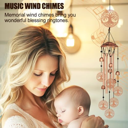 ORIGACH Tree of Life Wind Chimes, Metal Wind Chimes for Outside, Decor for Lawn, Patio, Home, Garden, Large Wind Chime Gifts for Birthday Family & Friends