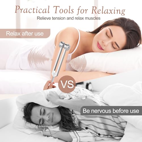 128 Hz Weighted Tuning Fork, Aluminum Alloy Sound Healing Tool for Yoga Meditation Relaxation, C128 Frequency with Silicone Hammer, Storage Bag, Cleaning Cloth - size: 128hz