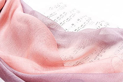 Cotton Silk Scarf Elegant Soft Wraps Color Shade Scarves for Women - color: Gradient - Pink