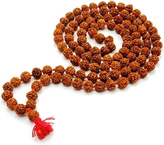 Rudraksh Mala, Natural Himalayan Genuine Original Rudraksha Rosary - style: Rudraksh Jaap mala 5-6MM
