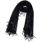 Cindy and Wendy Lightweight Soft Leaf Lace Fringes Scarf Bridal Veils shawl for Women - color: Black-2
