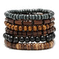 Gothic Bracelet Adjustable Punk Braided Leather Multilayer Grunge Set Bracelets Emo Metal Cuff Wrap Bangles Meaningful Gift - color: J-001
