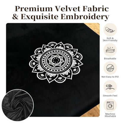 Meditation Cushion Set with High-Density Foam : 26.4" Large Floor Pillow for Yoga, Meditation, Sitting，Zafu & Zabuton Removable Washable Luxe Velvet Cover - color: A