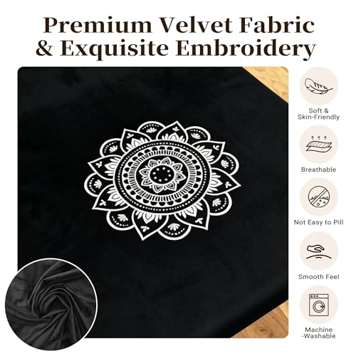 Meditation Cushion Set with High-Density Foam : 26.4" Large Floor Pillow for Yoga, Meditation, Sitting，Zafu & Zabuton Removable Washable Luxe Velvet Cover - color: A