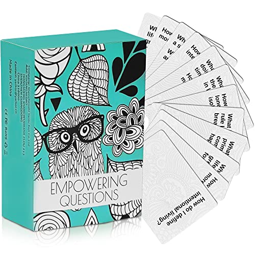 YARKOR 𝟑𝟎% 𝐎𝐅𝐅 100pcs Empowering Question Cards - Questions for Mindfulness, Meditation, Writing, Self Care Cards, Thought-Provoking Cards