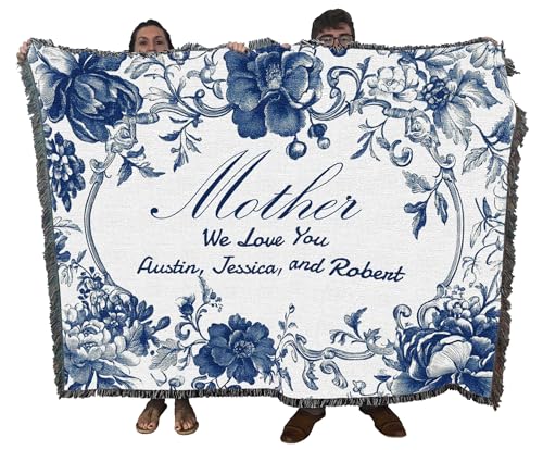 Pure Country Weavers Floral Mother Blanket - Personalized - Custom Gift Tapestry Throw Woven from Cotton - Made in The USA (72x54) - color: Floral Mother Blanket