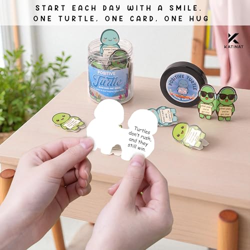 Positive Turtle Jar – Funny Birthday Gifts for Women Men Teens Stocking Stuffers Teen Girls Son Mom Dad Daughter Sister Friend Coworkers Teachers Gifts, Sea Turtle Gift for Women - color: Positive Turtle