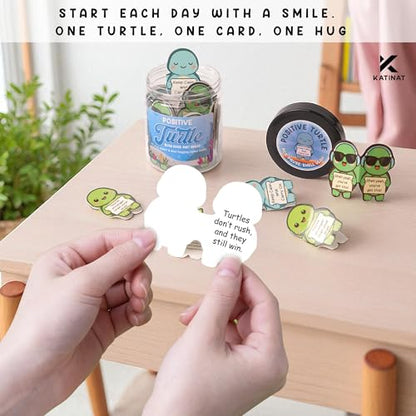 Positive Turtle Jar – Funny Birthday Gifts for Women Men Teens Stocking Stuffers Teen Girls Son Mom Dad Daughter Sister Friend Coworkers Teachers Gifts, Sea Turtle Gift for Women - color: Positive Turtle